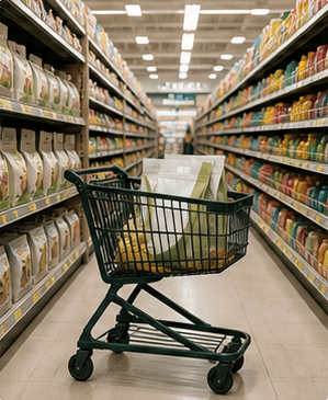 Illustration representing Supermarkets