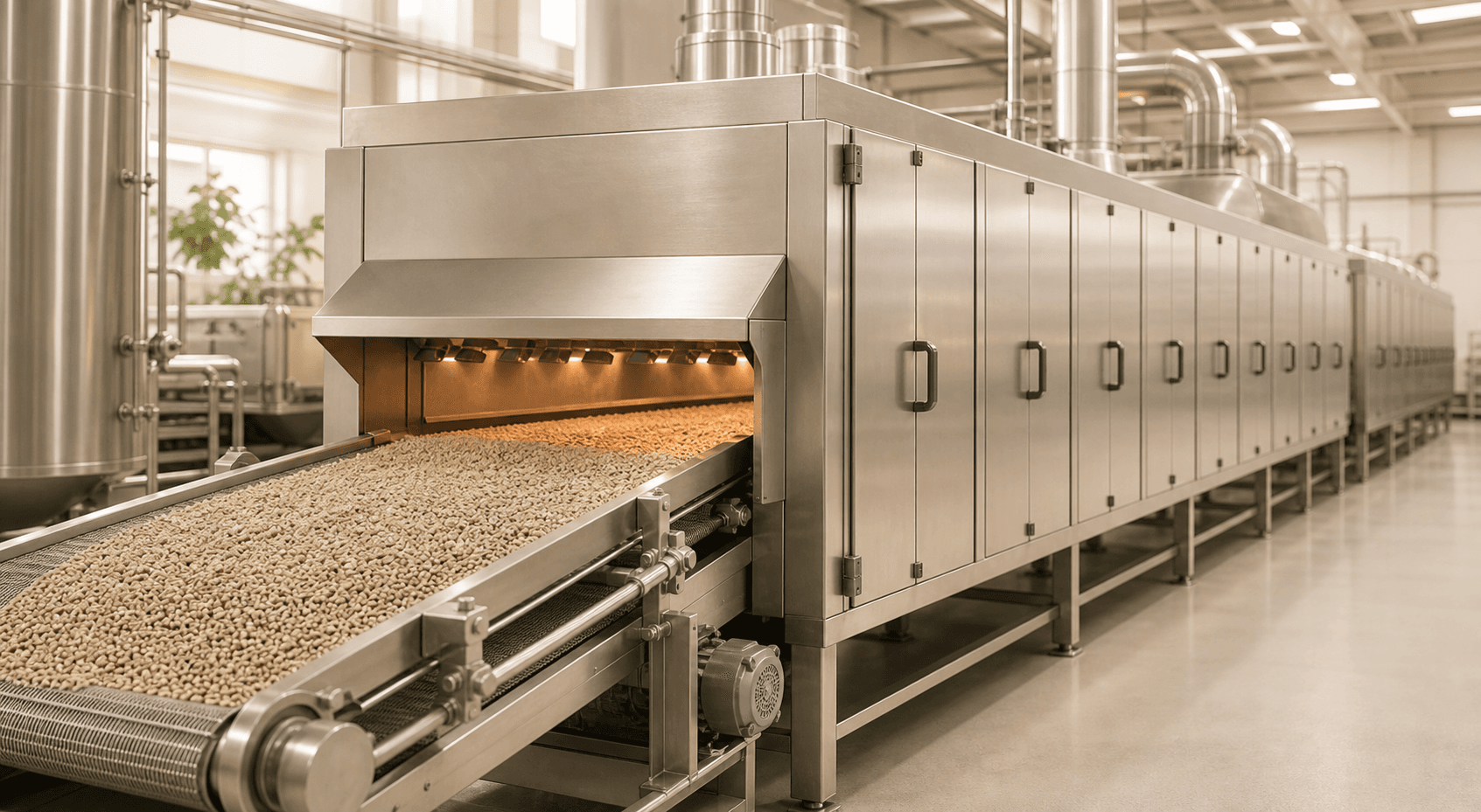 Illustration of a drying stage used for selected cat litter products