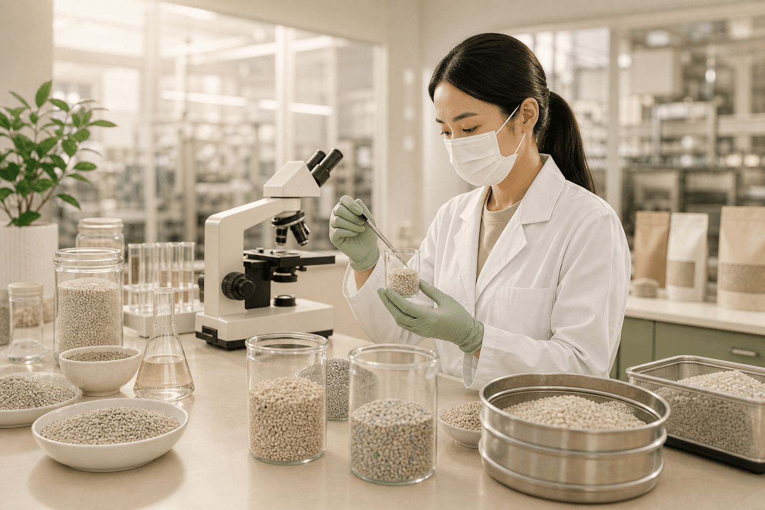 Illustration of a quality check performed on cat litter samples